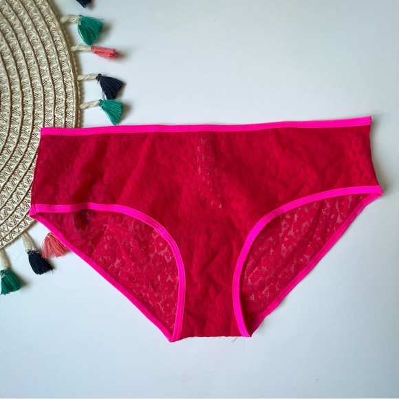 Victoria's Secret VTG Extra Low Rise Mesh Hiphugger Panty Red Leopard Small NEW - Picture 3 of 4